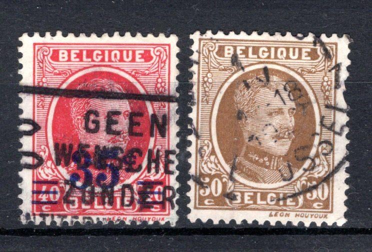 202/203 estampillé 1922 - King Albert 1er, Timbres & Monnaies, Timbres | Europe | Belgique, Enlèvement ou Envoi, Affranchi, Oblitéré