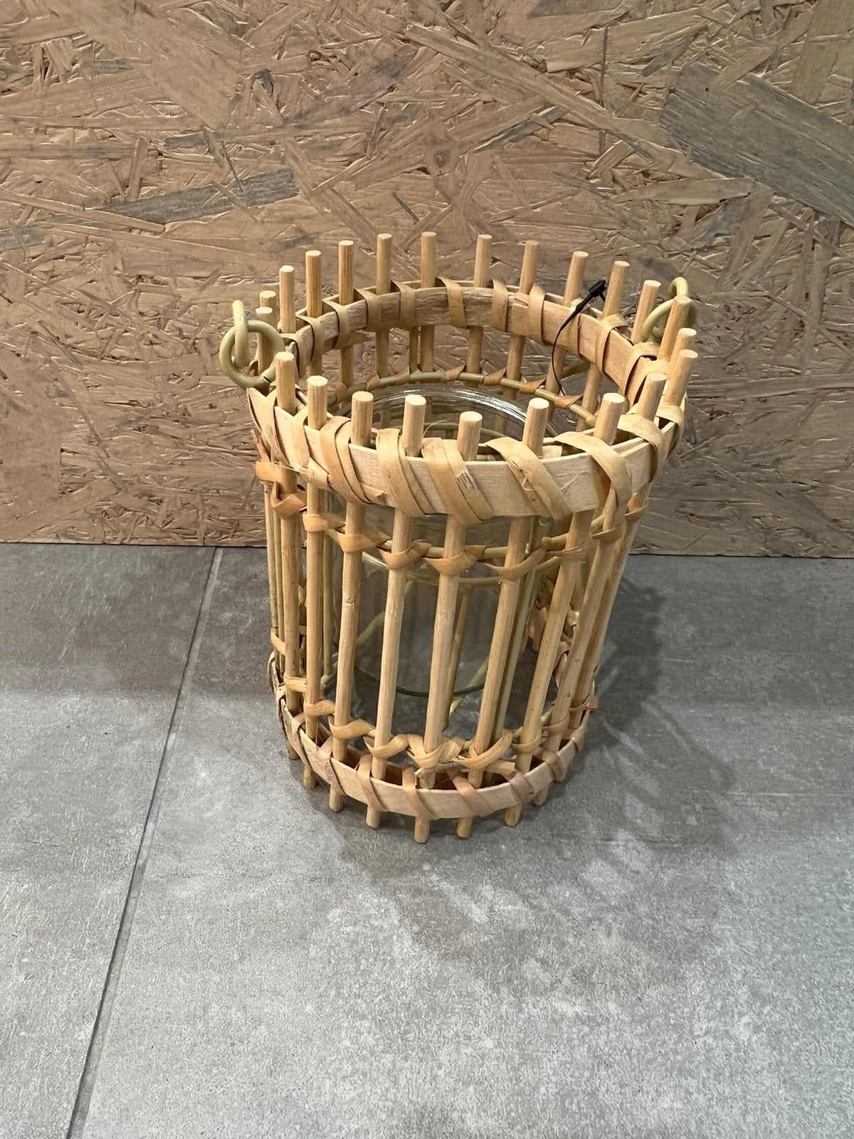 Lantaarn Bamboo - 12X16cm, Huis en Inrichting, Woonaccessoires | Kandelaars en Kaarsen, Ophalen, Nieuw