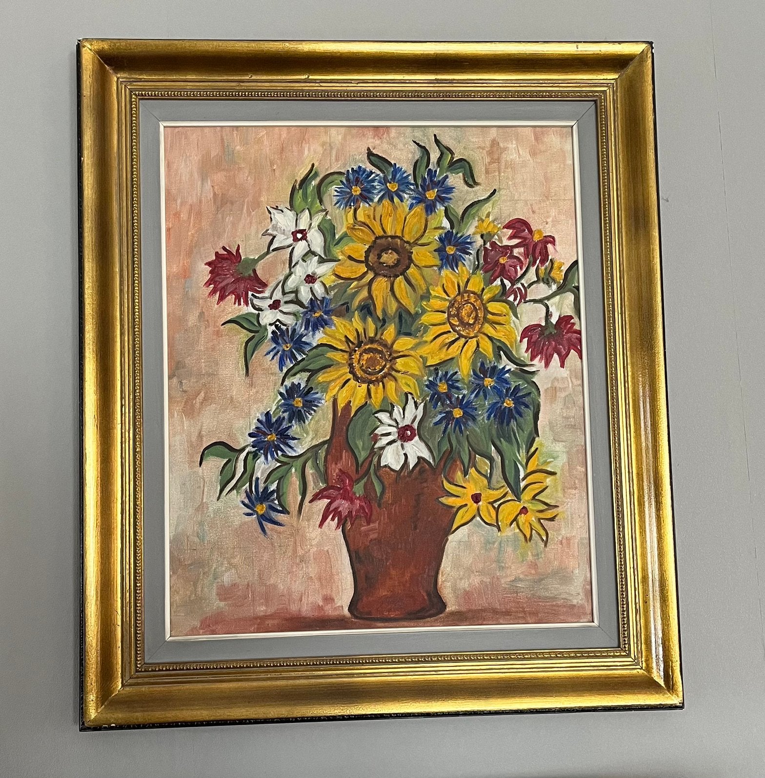 Tableau peinture cadre doré, Antiquités & Art, Enlèvement