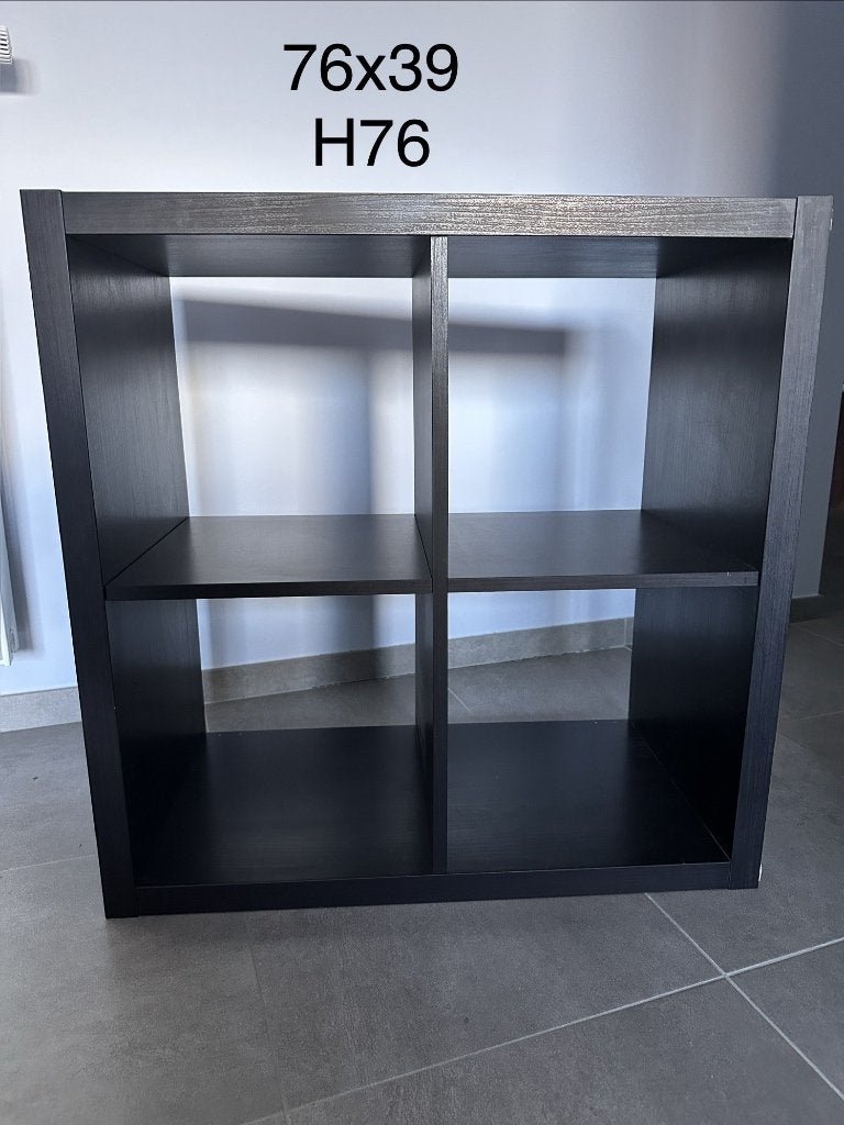 Ikea, KALLAX, Étagère, brun noir, 77x77 cm, Enlèvement, Comme neuf, Étagère, Bois
