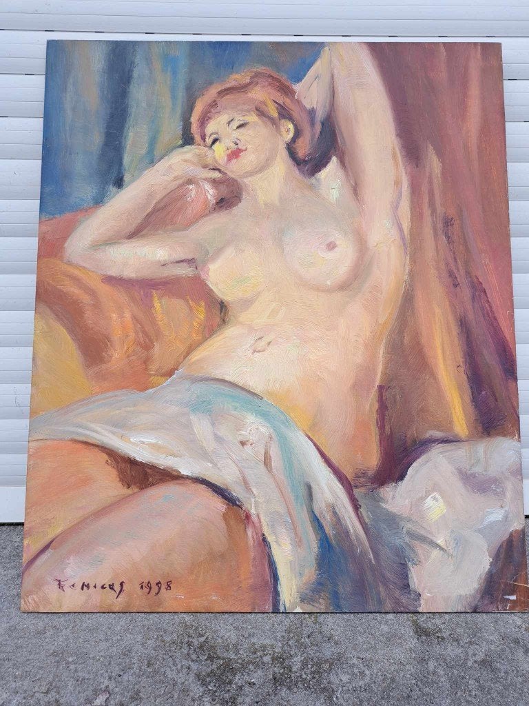 Huile sur panneau nu signe tony reniers, Ophalen of Verzenden