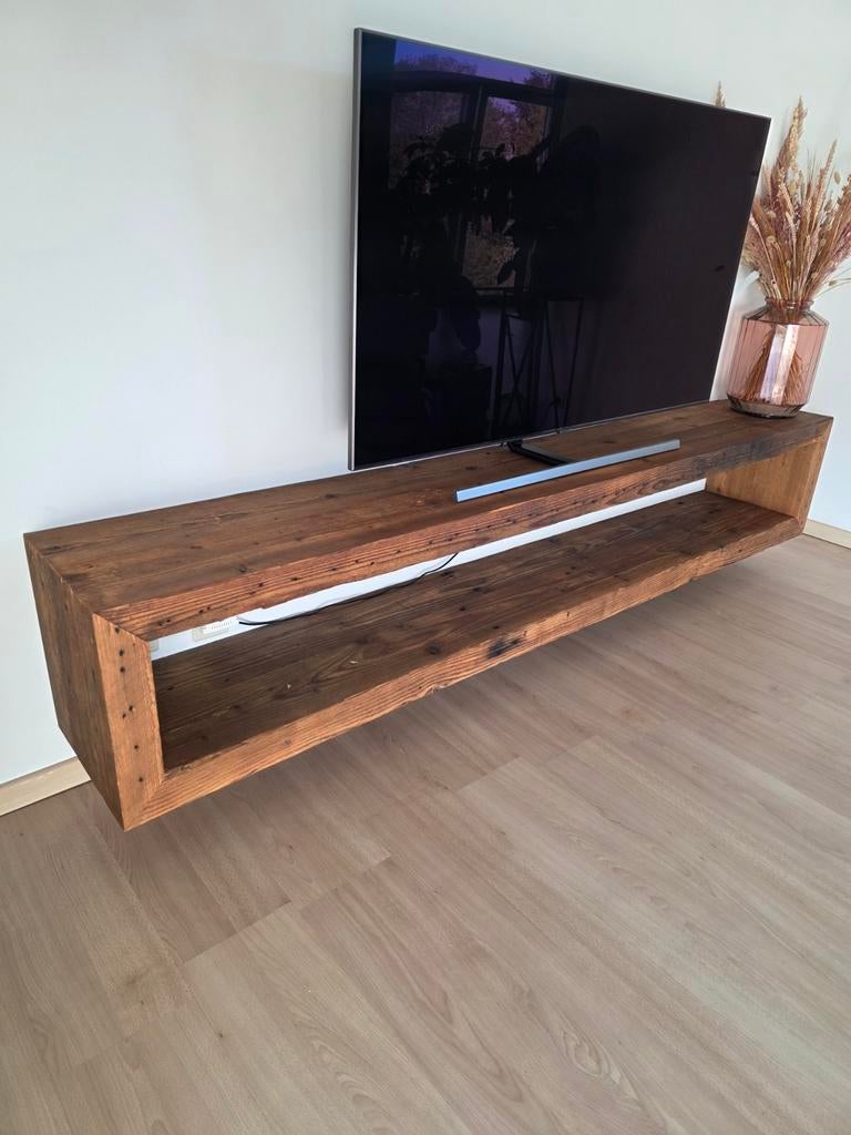 Tv meubel, Huis en Inrichting, Kasten |Televisiemeubels, Ophalen, Eikenhout, Zo goed als nieuw, 200 cm of meer