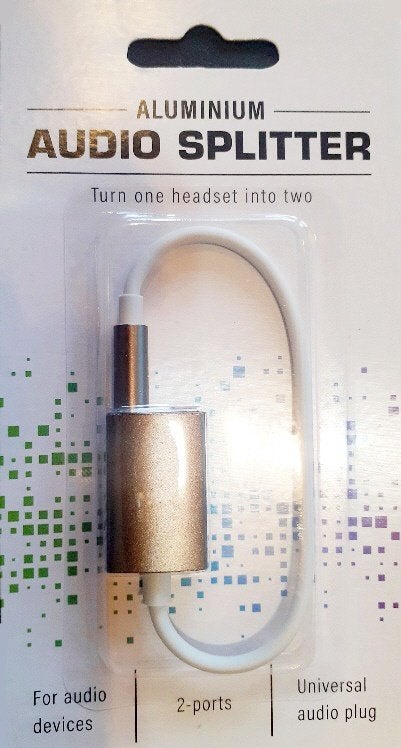 Universele Audiosplitter Audio Splitter 3,5mm Plug 2 poorten, Ophalen of Verzenden, Nieuw