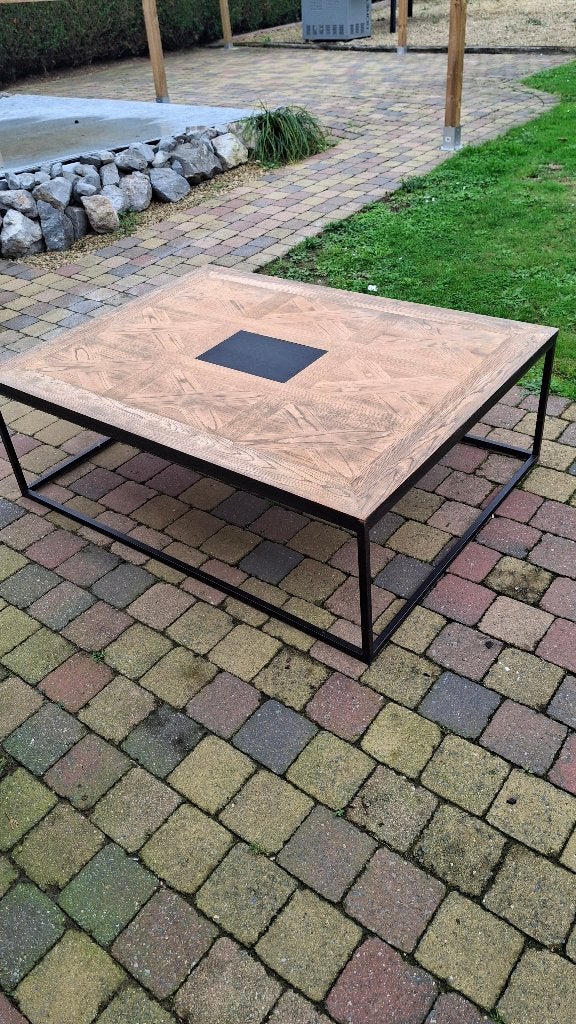 industrieel salontafel, Huis en Inrichting, Ophalen, Gebruikt, Eikenhout, Industrieel