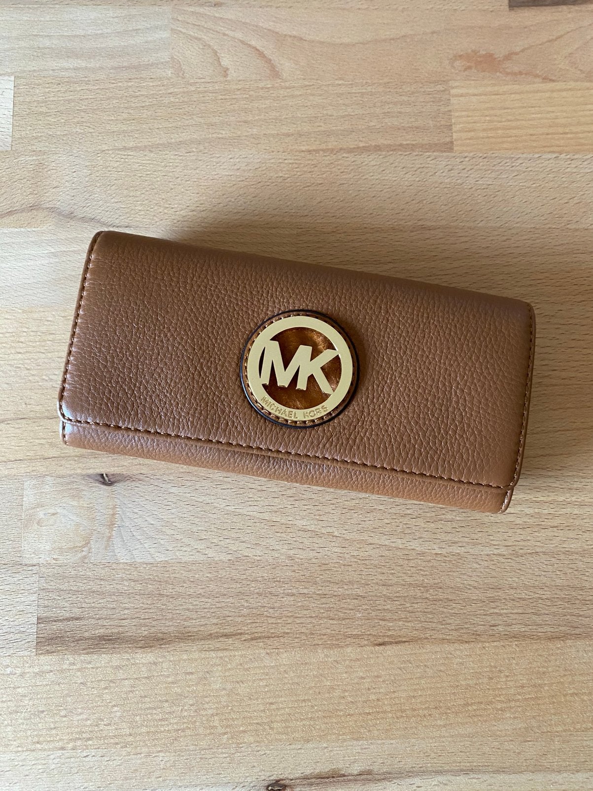 Bruine portemonnee MICHAEL KORS - NAUWELIJKS GEBRUIKT, Enlèvement, Comme neuf, Brun, Cuir