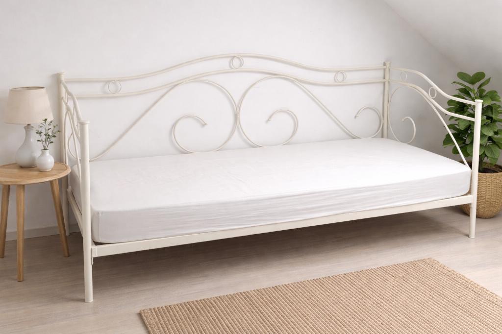 Lit 1 personne, 90 cm, Fer forgé, Enlèvement, Blanc