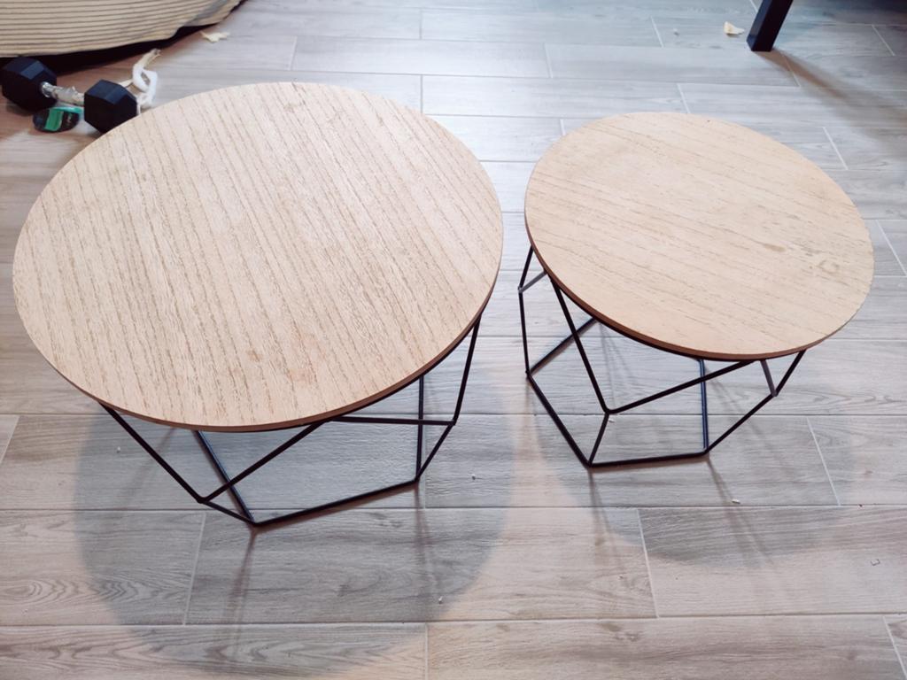 2 kleine salontafels, Ophalen, Hout