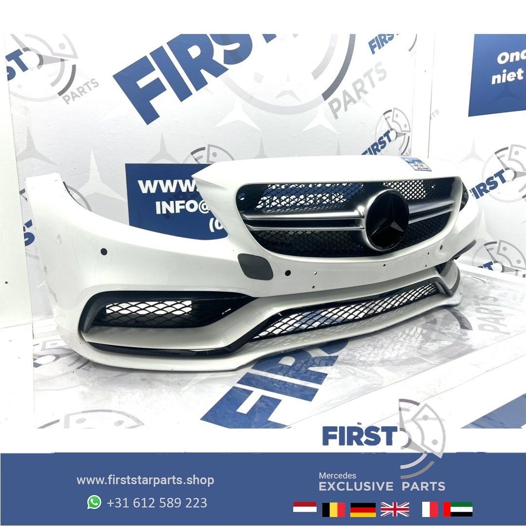 W205 C63 S AMG Voorbumper wit Mercedes c klasse 2018 bumper, Utilisé, -, Avant, -