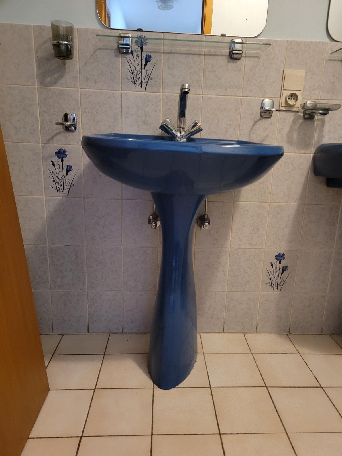 Lavabo bleu, Maison & Meubles, Lavabo ou Évier, Moins de 100 cm, Enlèvement, Utilisé