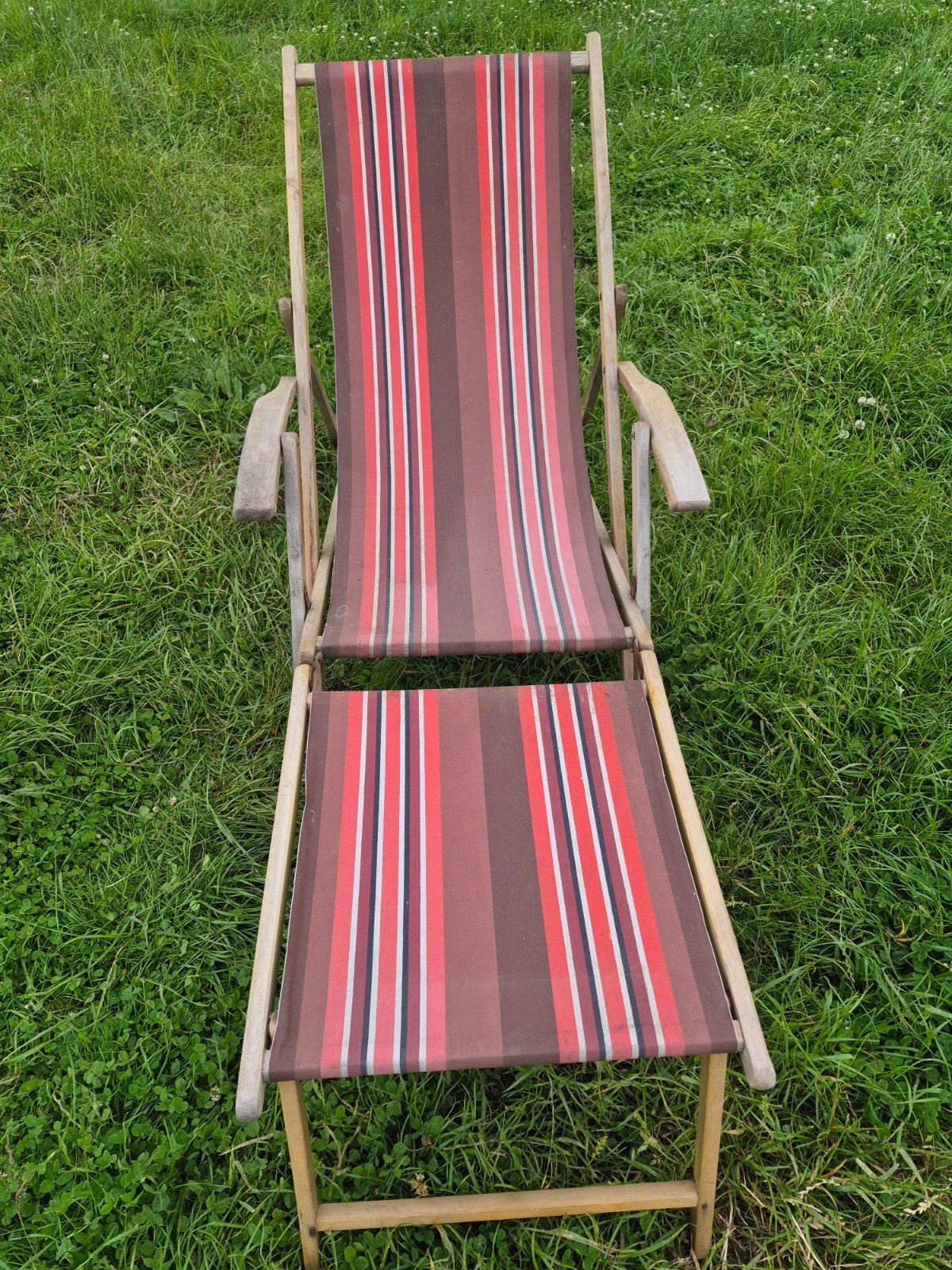 Vintage opvouwbare loungestoel, Tuin en Terras, Ophalen