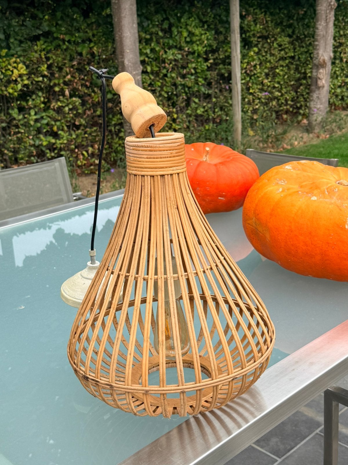 Mooie hanglamp, Enlèvement ou Envoi, Utilisé, Matériau naturel, Landelijk