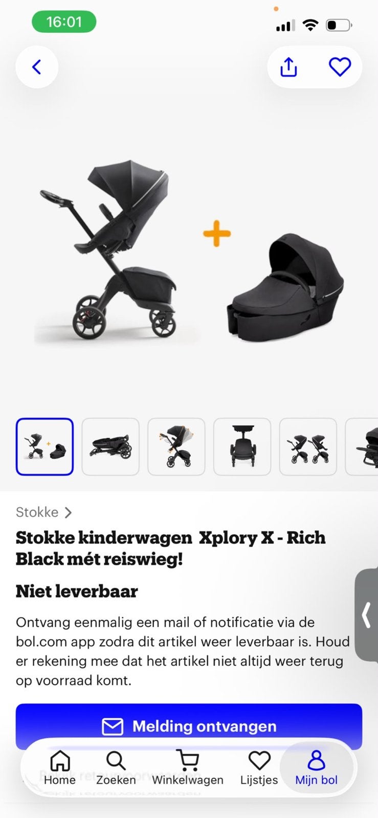 Kinderwagen, Zo goed als nieuw, Met reiswieg, Ophalen, Kinderwagen