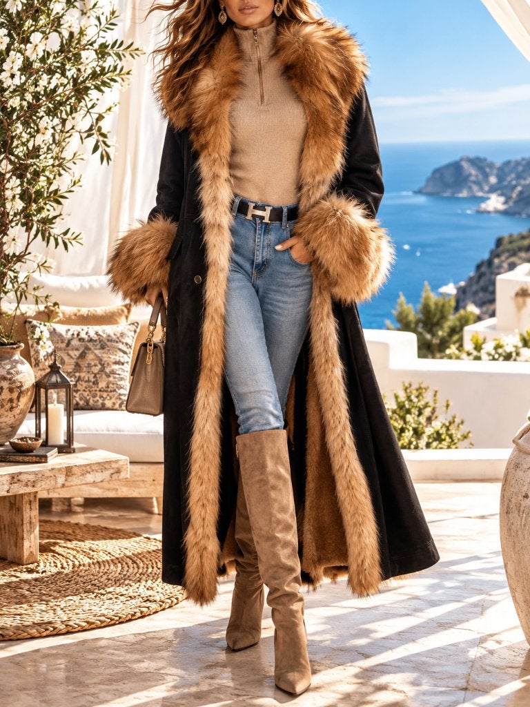 Manteau Tamo classique avec fourrure marron distinctive neuf, Vêtements | Femmes, Vestes | Hiver, Neuf, Taille 38/40 (M), Enlèvement ou Envoi