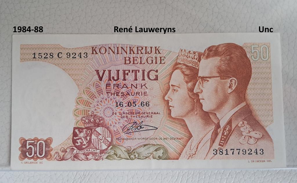 50 francs Koninklijk paar - 1984, Verzenden, Los biljet