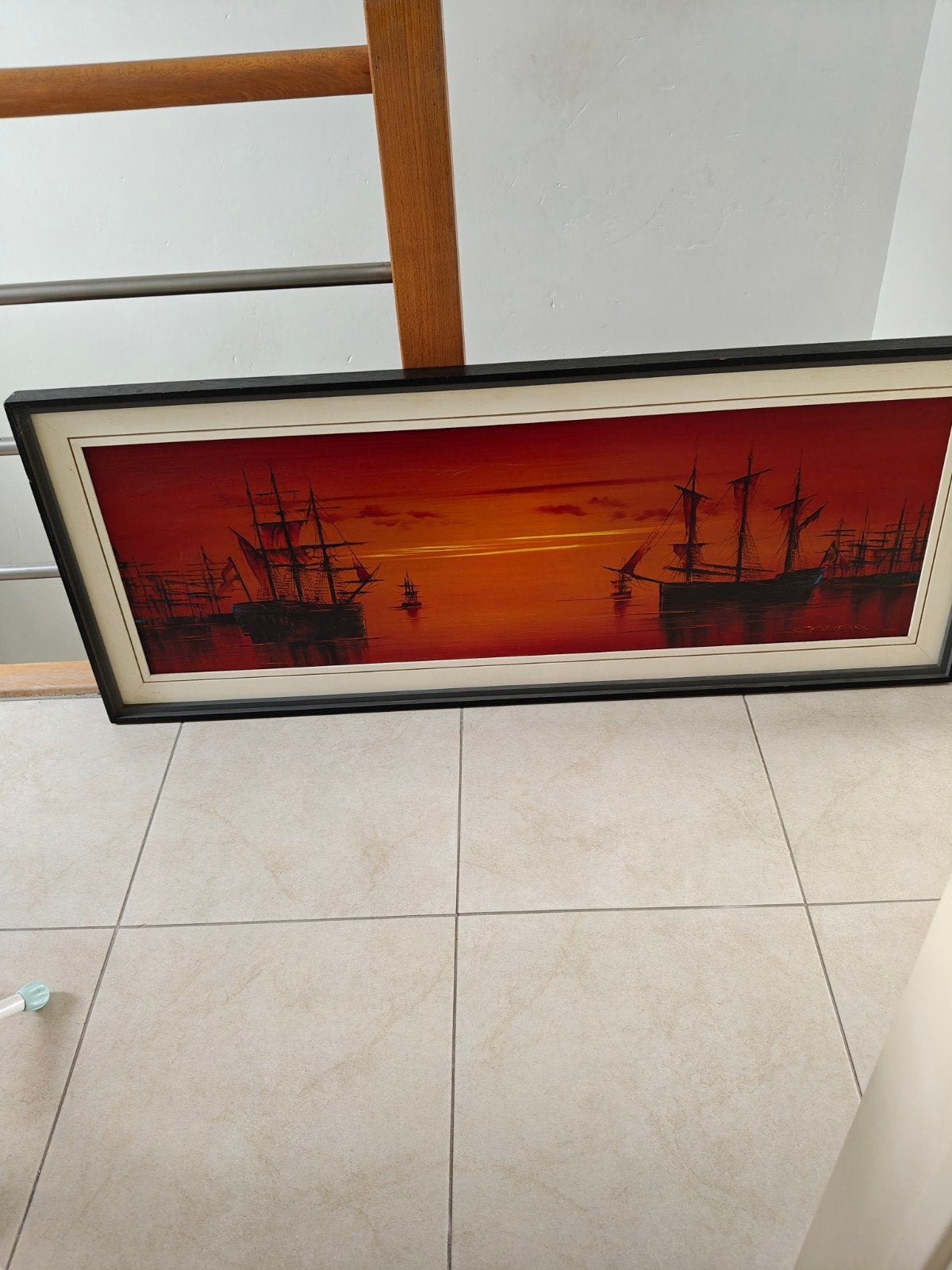 gesigneerd acryl op hout schilderij, Antiek en Kunst, Ophalen, Hout, Gesigneerd