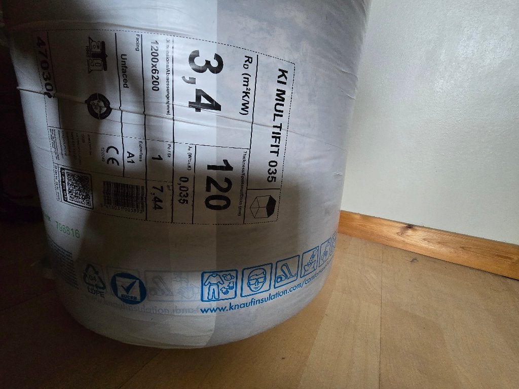 KNAUF MULTIFIT 035 Glaswol - dikte 12 cm, Ophalen, 12 cm of meer, Nieuw, 5 tot 10 m²