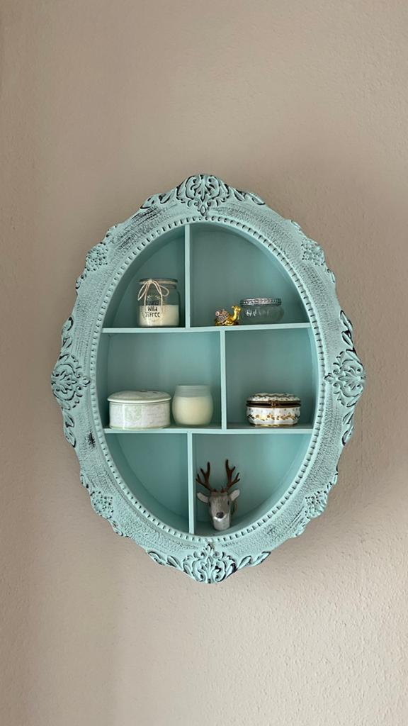 Vitrine murale pour miniatures bleu turquoise, Enlèvement, Comme neuf