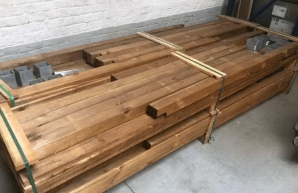 carport L. 5 x B. 3 m HOUT, Ophalen, Gebruikt, Geïmpregneerd
