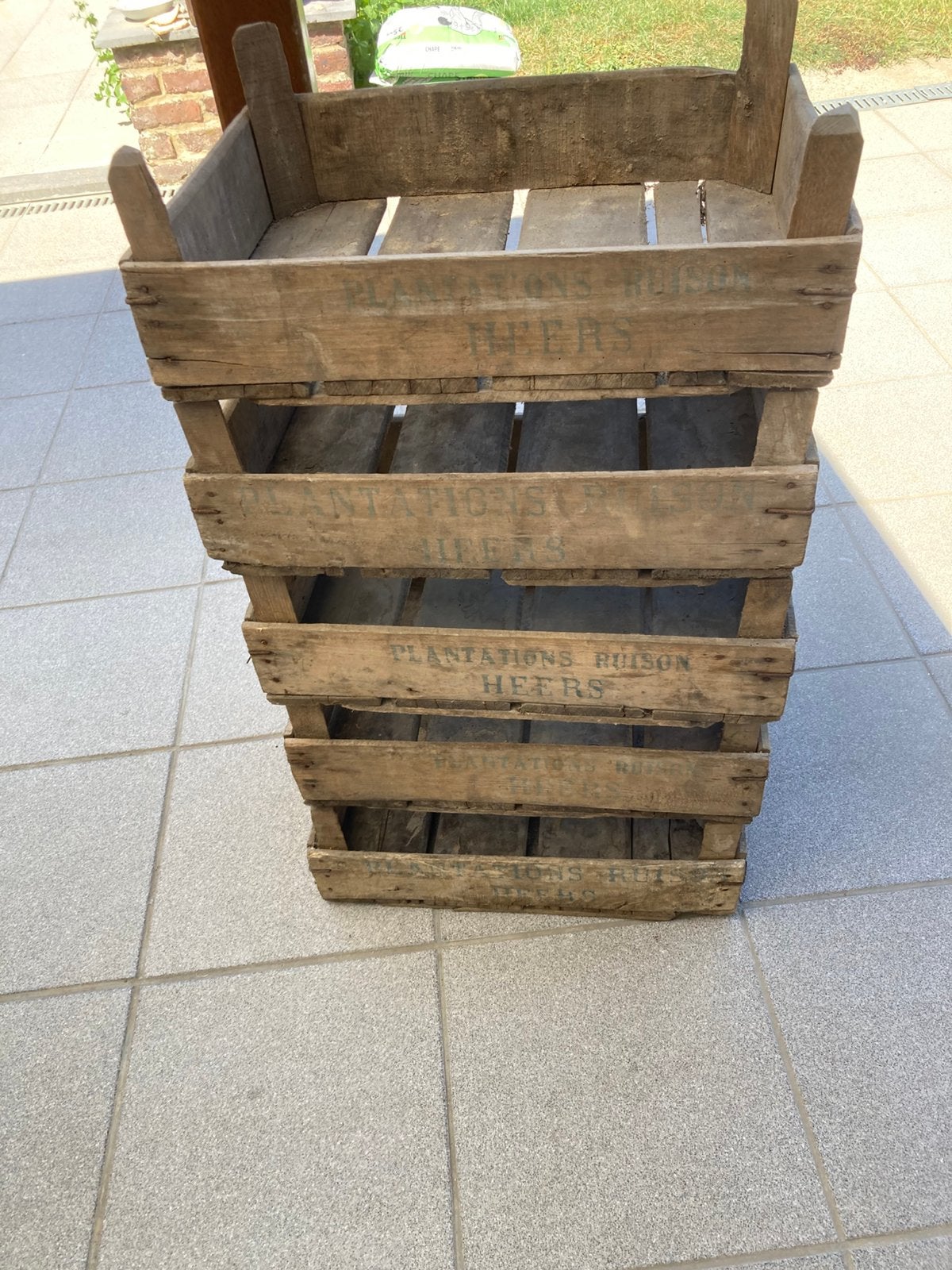 Houten fruit kisten van de jaren zestig, Ophalen, Gebruikt