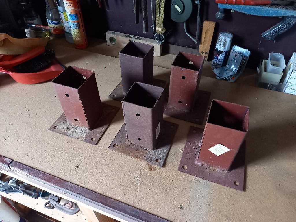 Support de poteau en fer pour poteau de 70 mm, Jardin & Terrasse, Enlèvement, Comme neuf