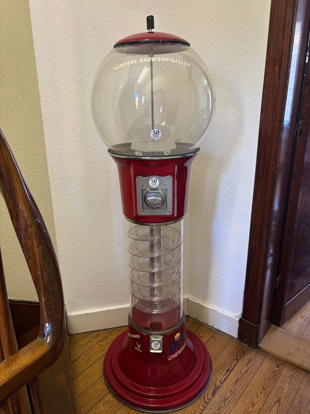 Kauwgomballenautomaat, Ophalen, Gebruikt