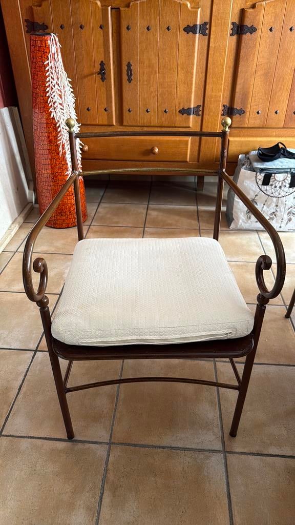 6 chaises en fer forgé travaillé, Maison & Meubles, Brun, Enlèvement, Autres matériaux, Cinq, Six Chaises ou plus