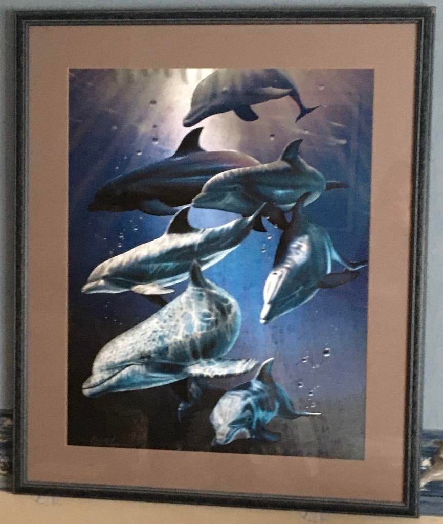 Cadre déco Dauphins, Maison & Meubles, Accessoires pour la Maison | Cadres, Enlèvement, Comme neuf
