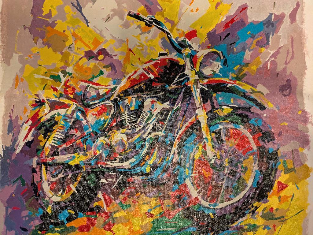 Toile Harley Davidson peinture unique, Antiek en Kunst, Ophalen