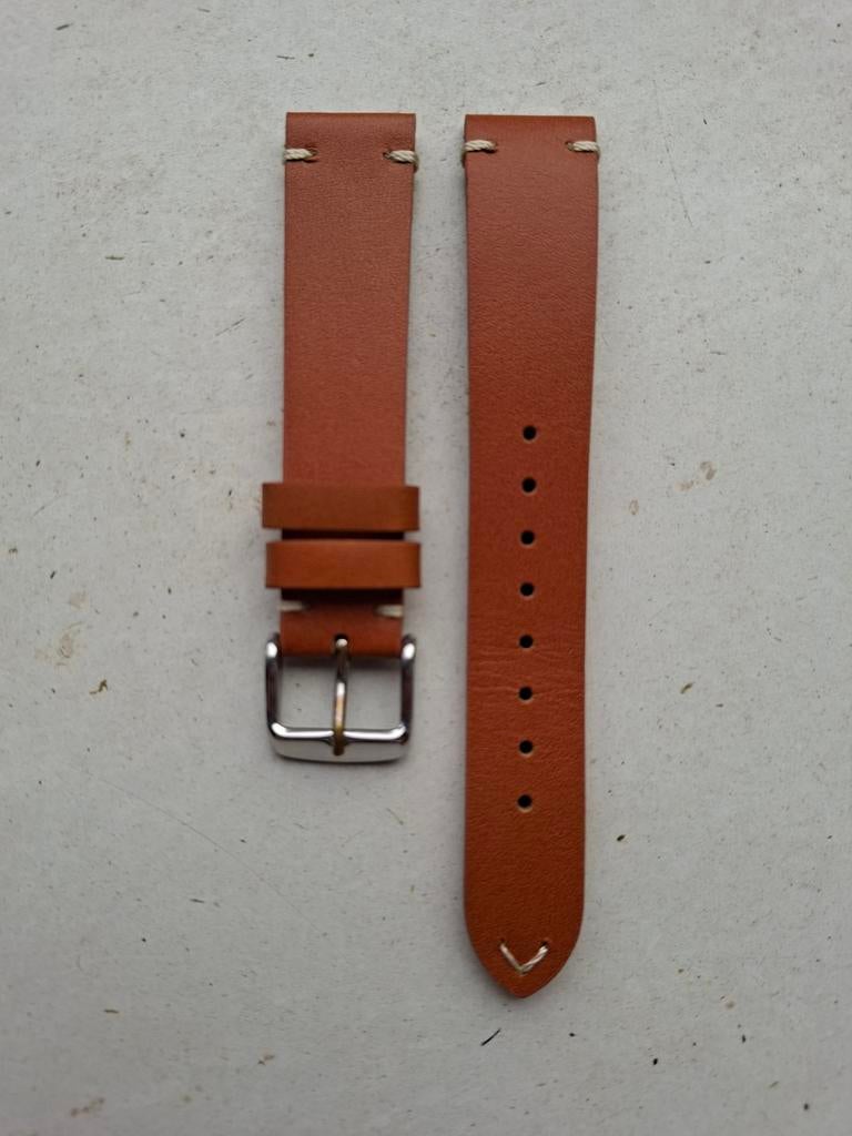 Bracelet montre en cuir brun 18 mm de type militaire (neuf!)