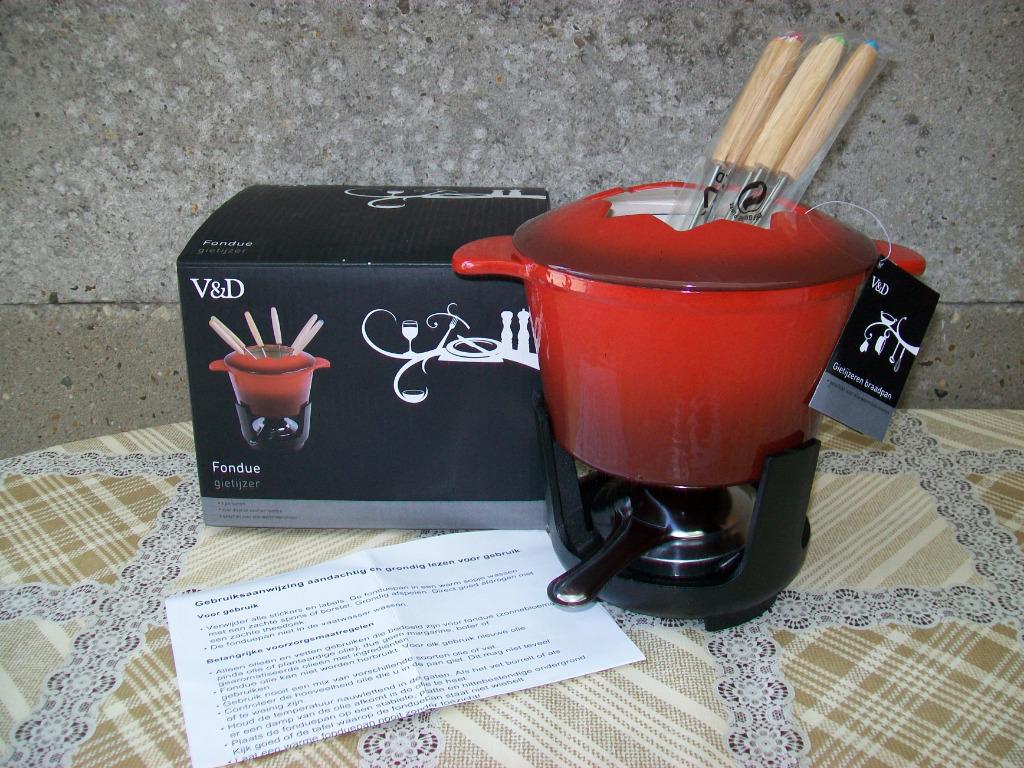 V&D Fondue - Fondueset in Gietijzer - Keuken, Ophalen of Verzenden, Zo goed als nieuw, Elektrisch, Fondueset