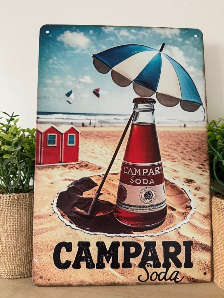 Metalen reclamebord Campari, Verzamelen, Merken en Reclamevoorwerpen, Ophalen of Verzenden, Nieuw, Reclamebord