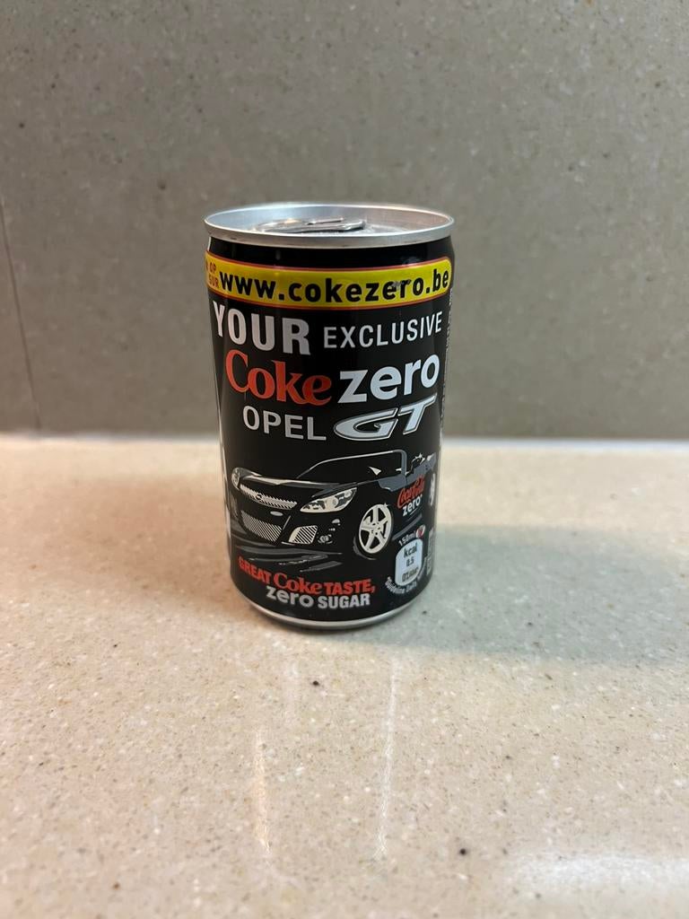 Coca Cola Zero 15 cl  wedstrijd Opel GT 31/10/2009, Verzamelen, Ophalen of Verzenden, Zo goed als nieuw, Frisdrank, Overige merken