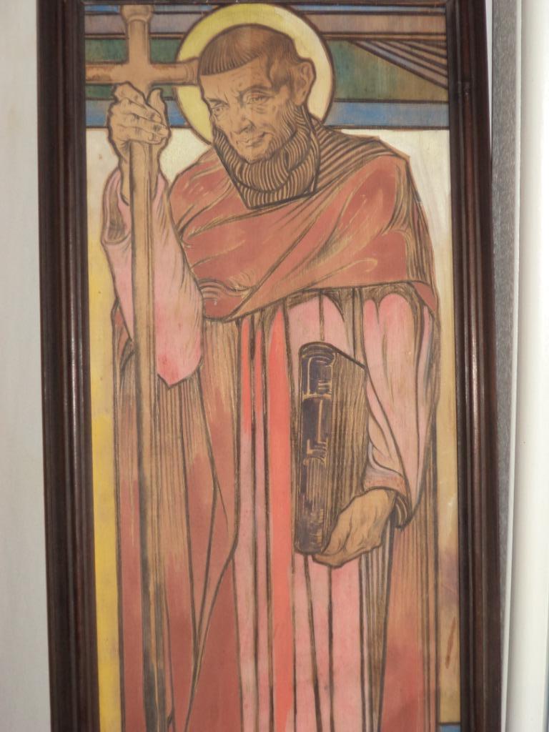 Maurice LANGASKENS 2x cartons de vitraux d'église huile/bois, Antiquités & Art, Art | Peinture | Moderne, Enlèvement