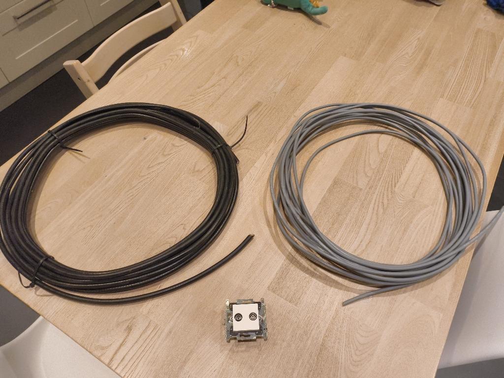 COAX binnen en buiten, wandcontactdoos, Ophalen, Nieuw, Kabel of Snoer