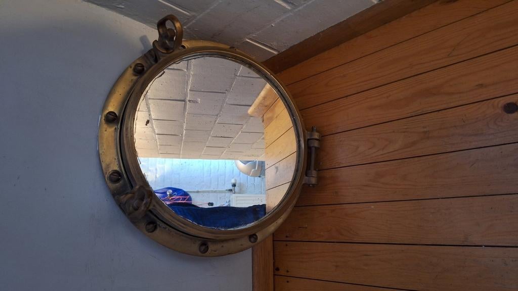 Automatische patrijspoort met spiegel, Ophalen, Gebruikt