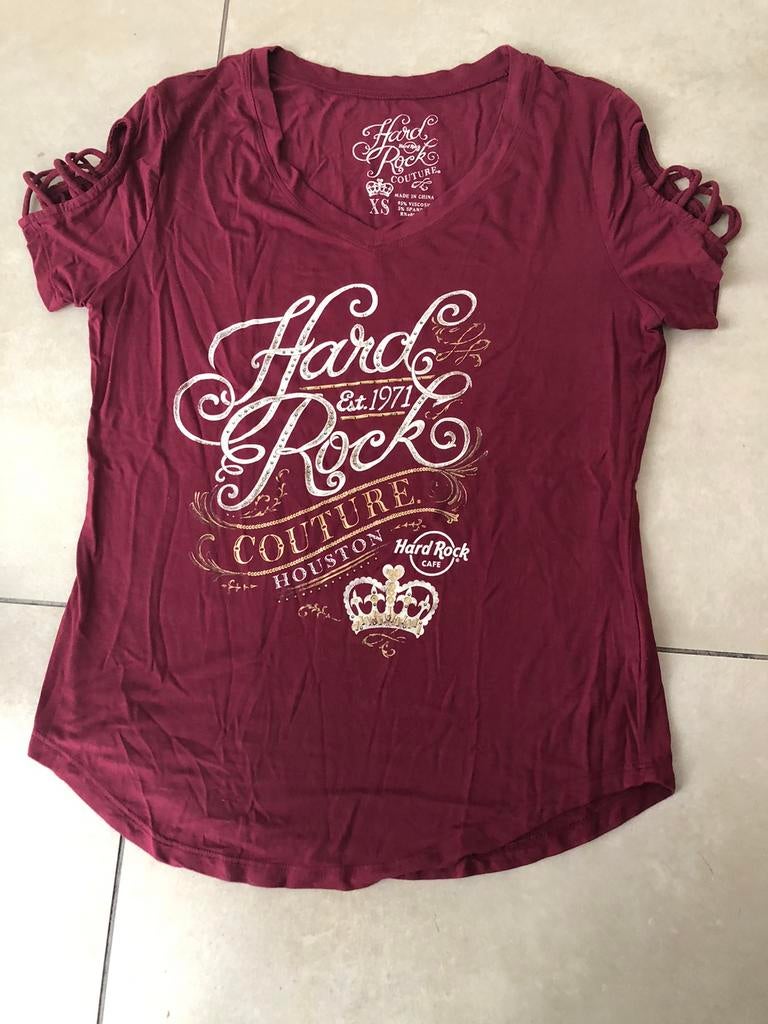 T-shirt Hard Rock Houston maat XS, Kleding | Dames, T-shirts, Overige kleuren, Ophalen of Verzenden, Zo goed als nieuw, Korte mouw