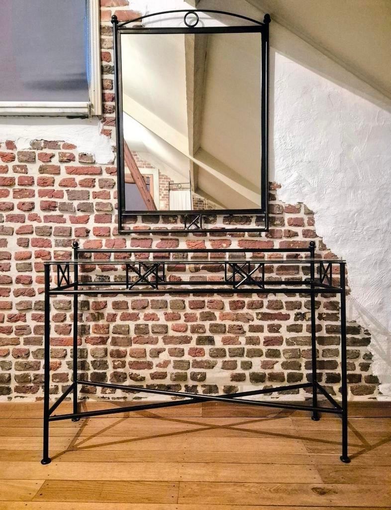 Kaptafel met hangspiegel., Ophalen, Zo goed als nieuw
