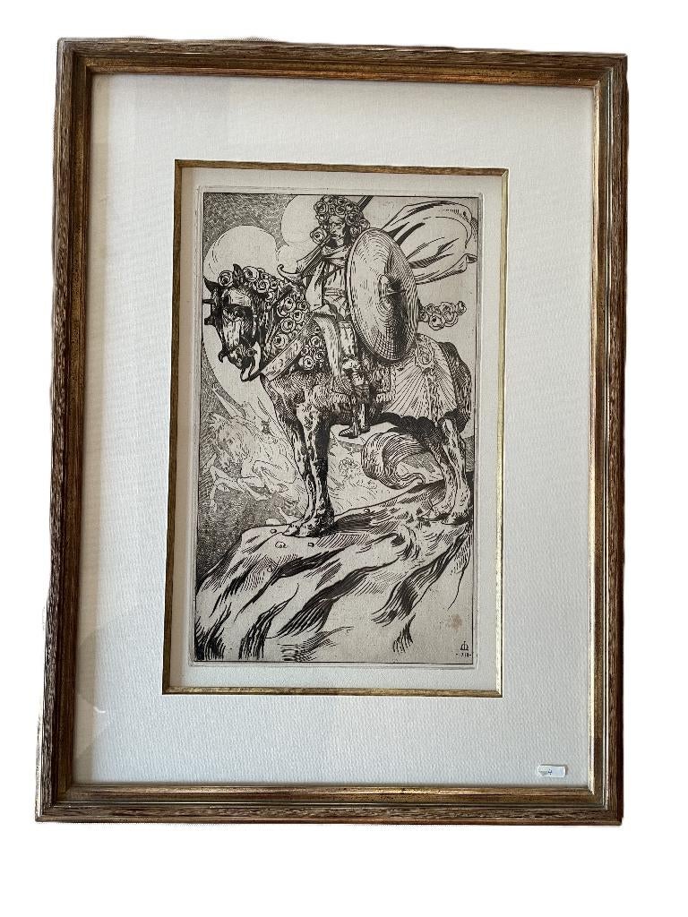 lithographie de Langaskens Le Héros, Enlèvement