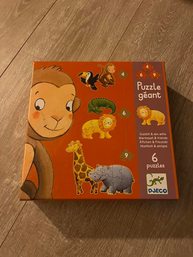 Puzzel djeco dieren 3+, 6 puzzels met grote stukken, Enlèvement, Comme neuf
