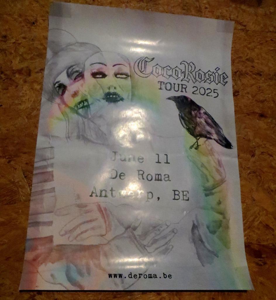 POSTER COCO ROSIE TOUR 2025 - DE ROMA - ANTWERP, Verzenden, Gebruikt, Poster, Artwork of Schilderij