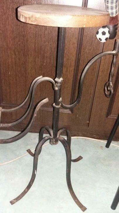 table d'appoint en fer forgé, Huis en Inrichting, Tafels | Bijzettafels, Gebruikt, 60 cm of meer, Hout, Ophalen