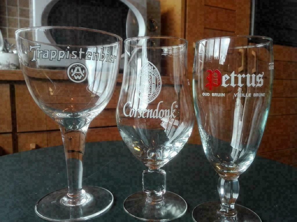 Jupiler, Petrus, MOI en restjes (vintage) (bier)glazen, Ophalen of Verzenden