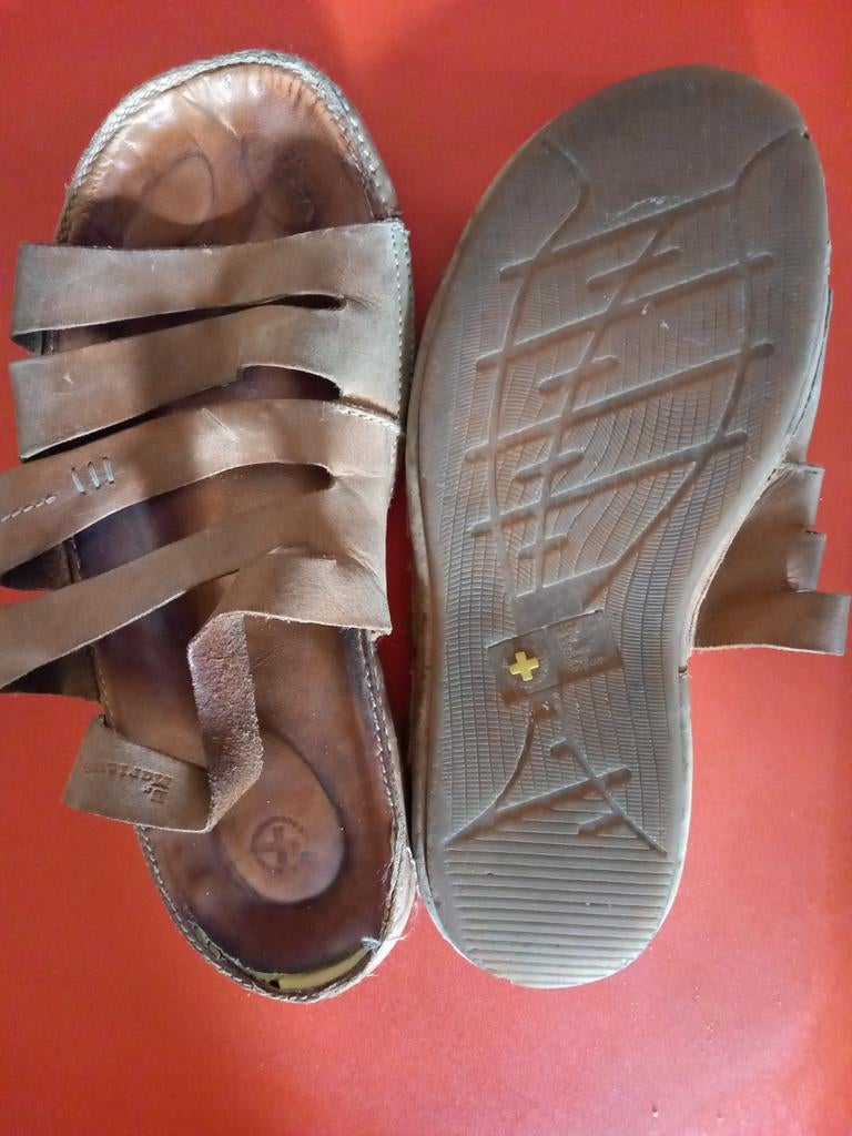 Oude Jezus sandalen in leer - maat 40, Bruin, Ophalen of Verzenden, Maat 39 t/m 42, Dr martens
