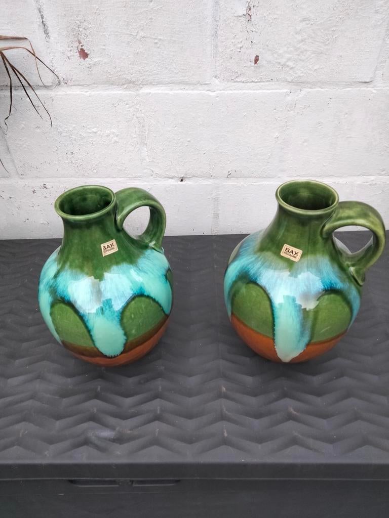 2 vases Céramique Bay. Allemagne de l'Ouest., Enlèvement, Comme neuf