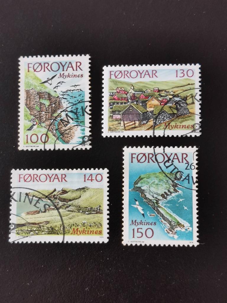 Îles Féroé/Foroyar 1978 - paysages de l'île de Mykines, Timbres & Monnaies, Timbres | Europe | Scandinavie, Enlèvement ou Envoi