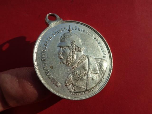 WO 1 medaille Wilhelm 1 Deutscher Kaiser, Ophalen of Verzenden, Landmacht, Lintje, Medaille of Wings