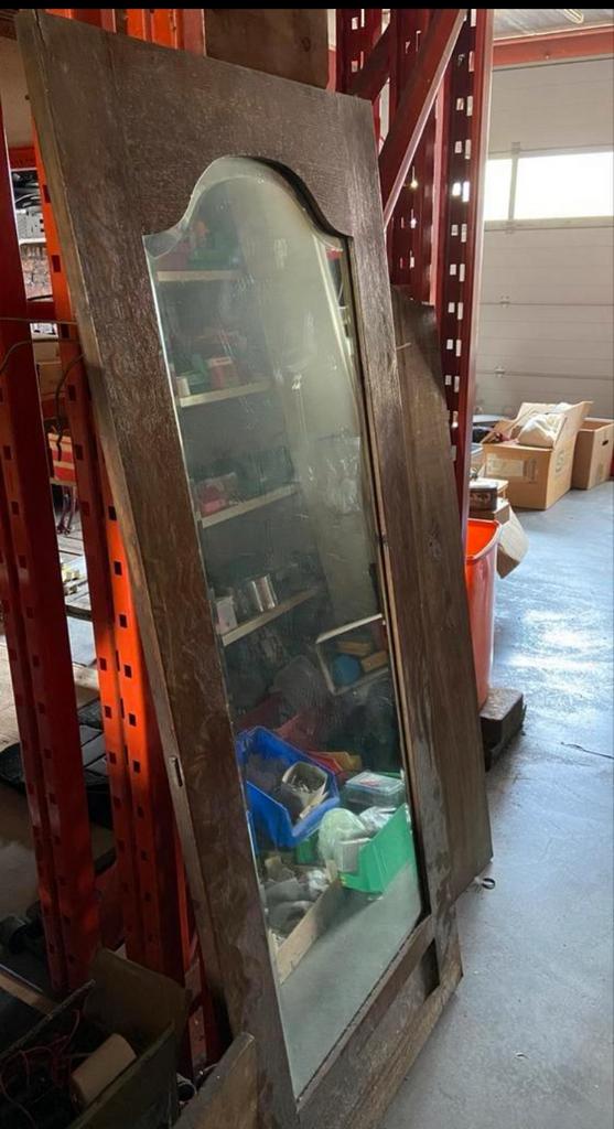 grand miroir d'armoire ancien., Moins de 50 cm, 100 à 150 cm