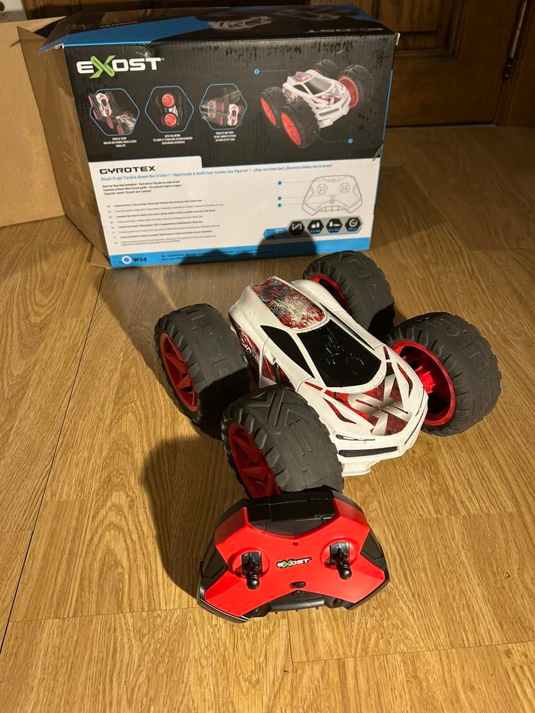 Exhost Gyrotex RC Stuntrace Auto – Spectaculair & rijplezier, Ophalen of Verzenden, Zo goed als nieuw, Afstandsbediening