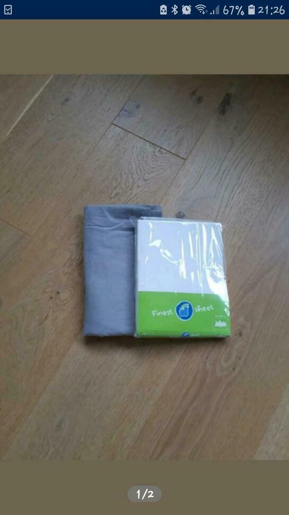 Draps de lit bébé Jollein blanc et gris - 120 x 150 cm, Enlèvement ou Envoi, Neuf, Autres types