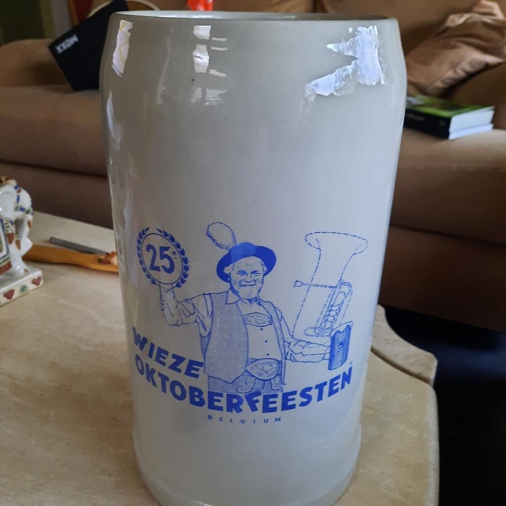 Bierpot / bierkan van Wieze oktoberfeesten 25e jaar . 5 L ., Verzamelen, Ophalen of Verzenden, Zo goed als nieuw